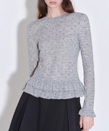 Fano Studios（ファノ ストゥディオズ）の「フリルヘム ドット柄 ラウンドネックロングTシャツ FQ25S089【Fano Studios】【2025AW】（Tシャツ/カットソー）」