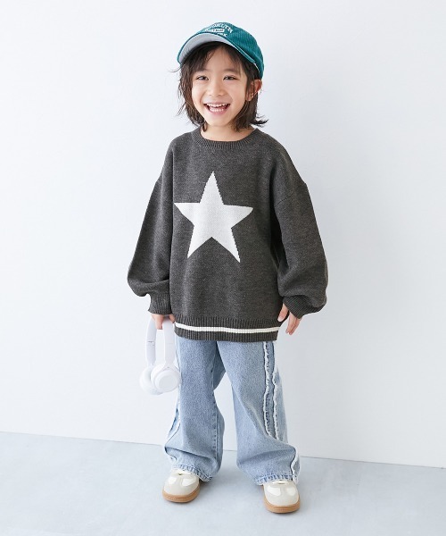 devirock(デビロック)の「洗える デザインいろいろ ジャガードニット(ニット/セーター・キッズ・グレー系/グリーン系/ブルー系/ブラック系・S/M/L)」の5枚目の写真