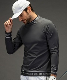 LUXEAKMPLUS（リュクスエイケイエムプラス）の「LUXEAKMPLUS(リュクスエイケイエムプラス)ゴルフ ロゴ刺繍 ジャガードリブ ロングTシャツ (運動性/ストレッチ性)（Tシャツ/カットソー）」