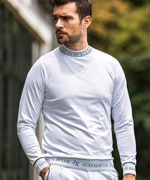 LUXEAKMPLUS（リュクスエイケイエムプラス）の「LUXEAKMPLUS(リュクスエイケイエムプラス)ゴルフ ロゴ刺繍 ジャガードリブ ロングTシャツ (運動性/ストレッチ性)（Tシャツ/カットソー）」