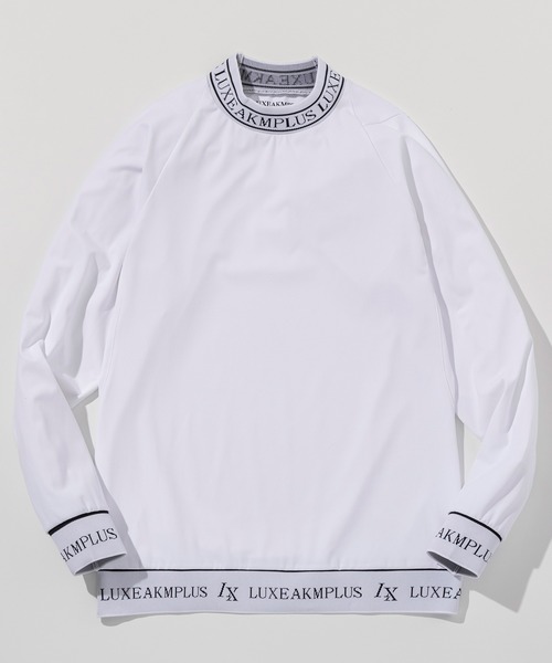 LUXEAKMPLUS(リュクスエイケイエムプラス)の「LUXEAKMPLUS(リュクスエイケイエムプラス)ゴルフ ロゴ刺繍 ジャガードリブ ロングTシャツ (運動性/ストレッチ性)(Tシャツ/カットソー・メンズ・グレー/ホワイト/ブラック・XXL/XL/L/M/S)」の8枚目の写真