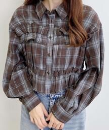 INGNI | フリルチェック柄ショートシャツ(シャツ/ブラウス)