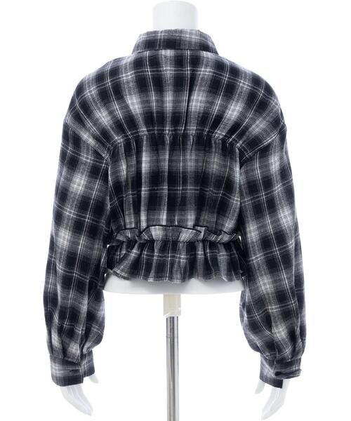 INGNI（イング）の「フリルチェック柄ショートシャツ（シャツ/ブラウス・レディース・ブラウン系その他2/ブラック系/ネイビー系2・M）」の6枚目の写真