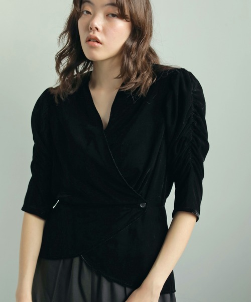 anuke アンヌーク Gather Velour Blouse Velour Gather Blouse（シャツ/ブラウス）｜anuke（アンヌーク
