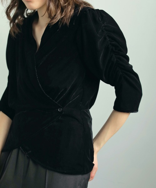 Velour Gather Blouse（シャツ/ブラウス）｜anuke（アンヌーク