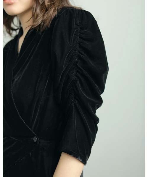 Velour Gather Blouse（シャツ/ブラウス）｜anuke（アンヌーク