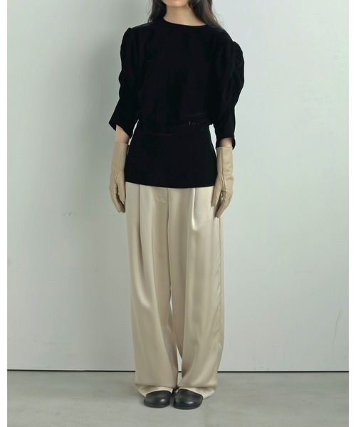 anuke アンヌーク Gather Velour Blouse Velour Gather Blouse(シャツ/ブラウス)|anuke(アンヌーク