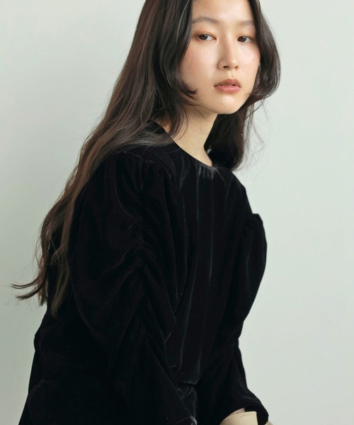 Velour Gather Blouse（シャツ/ブラウス）｜anuke（アンヌーク