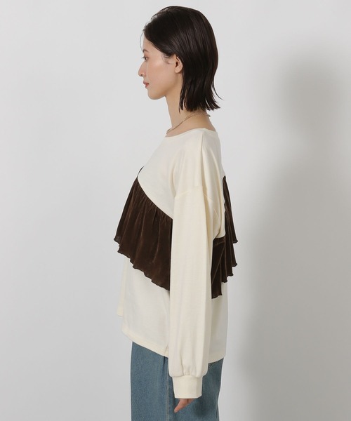 LAKOLE（ラコレ）の「ベロアドッキング長袖 / 594731（Tシャツ/カットソー・レディース・チャコール/ネイビー/アイボリー・FREE）」の13枚目の写真