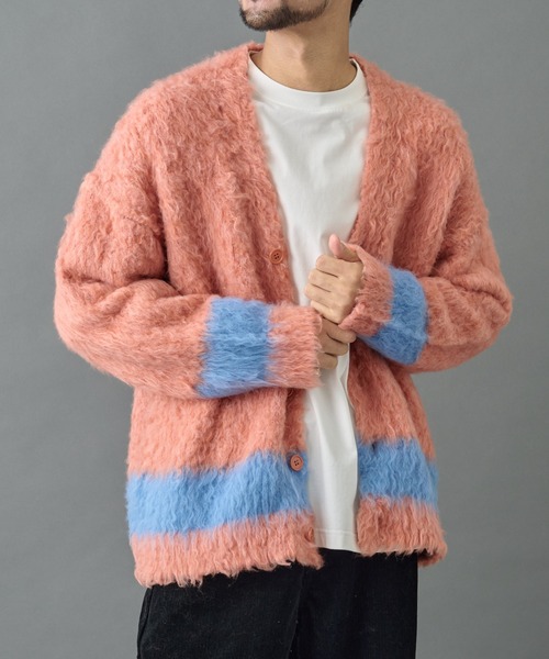 COLONY 2139(コロニートゥーワンスリーナイン)の「シャギーモヘアラインカーディガン(カーディガン/ボレロ・メンズ・オレンジ/ブラック/グレー・MEDIUM/LARGE)」の12枚目の写真