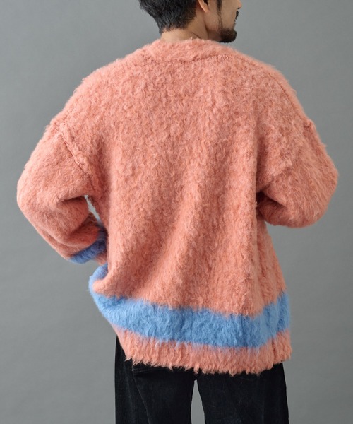 COLONY 2139(コロニートゥーワンスリーナイン)の「シャギーモヘアラインカーディガン(カーディガン/ボレロ・メンズ・オレンジ/ブラック/グレー・MEDIUM/LARGE)」の14枚目の写真