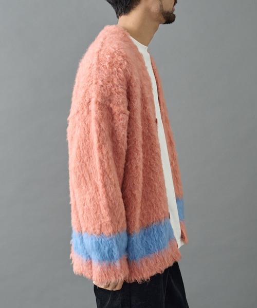 COLONY 2139(コロニートゥーワンスリーナイン)の「シャギーモヘアラインカーディガン(カーディガン/ボレロ・メンズ・オレンジ/ブラック/グレー・MEDIUM/LARGE)」の15枚目の写真