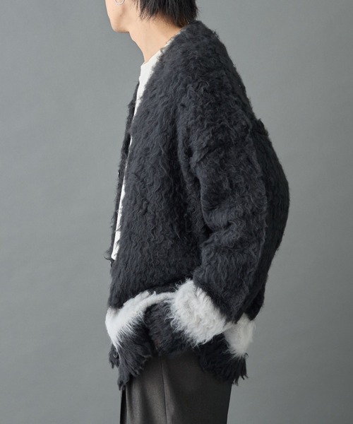 COLONY 2139(コロニートゥーワンスリーナイン)の「シャギーモヘアラインカーディガン(カーディガン/ボレロ・メンズ・オレンジ/ブラック/グレー・MEDIUM/LARGE)」の5枚目の写真