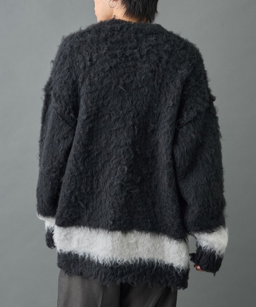 COLONY 2139(コロニートゥーワンスリーナイン)の「シャギーモヘアラインカーディガン(カーディガン/ボレロ・メンズ・オレンジ/ブラック/グレー・MEDIUM/LARGE)」の6枚目の写真