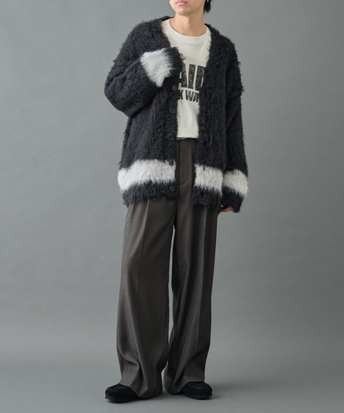 COLONY 2139(コロニートゥーワンスリーナイン)の「シャギーモヘアラインカーディガン(カーディガン/ボレロ・メンズ・オレンジ/ブラック/グレー・MEDIUM/LARGE)」の16枚目の写真