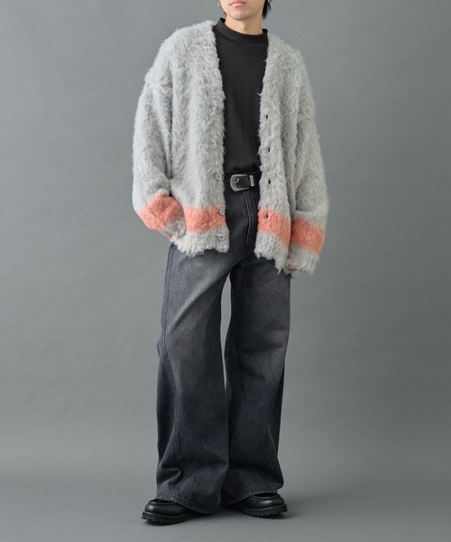 COLONY 2139(コロニートゥーワンスリーナイン)の「シャギーモヘアラインカーディガン(カーディガン/ボレロ・メンズ・オレンジ/ブラック/グレー・MEDIUM/LARGE)」の20枚目の写真