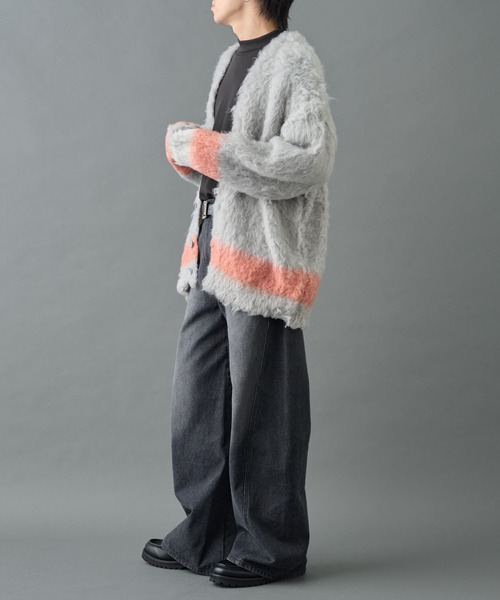 COLONY 2139(コロニートゥーワンスリーナイン)の「シャギーモヘアラインカーディガン(カーディガン/ボレロ・メンズ・オレンジ/ブラック/グレー・MEDIUM/LARGE)」の21枚目の写真