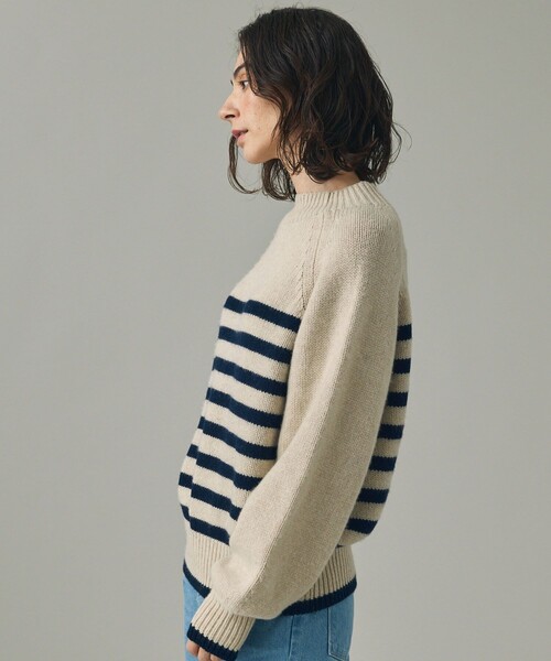 AIGLE(エーグル)の「ウールブレンド ボーダーニットモックネックセーター(ニット/セーター・レディース・オフホワイト/レッド・M/L/S/XS)」の19枚目の写真