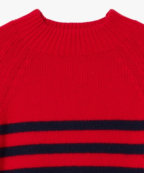 AIGLE(エーグル)の「ウールブレンド ボーダーニットモックネックセーター(ニット/セーター・レディース・オフホワイト/レッド・M/L/S/XS)」の16枚目の写真