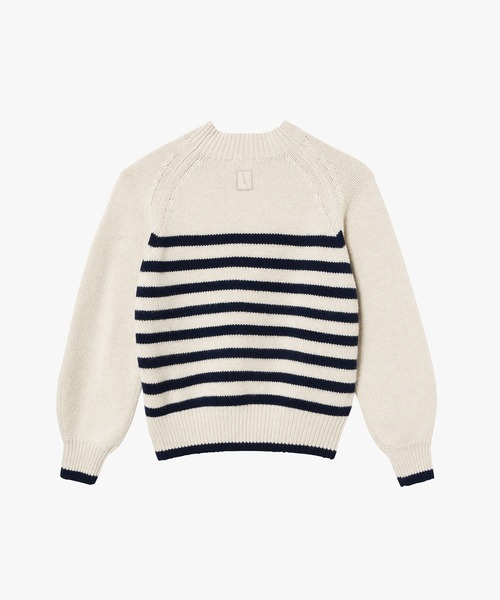 AIGLE(エーグル)の「ウールブレンド ボーダーニットモックネックセーター(ニット/セーター・レディース・オフホワイト/レッド・M/L/S/XS)」の10枚目の写真