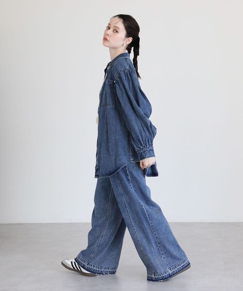 Sugar spoon（シュガースプーン）の「・SUGAR SPOON ボリュームスリーブデニムシャツ（シャツ/ブラウス・レディース・グリーン/インディゴブルー/ボルドー/ブラック・FREE）」の8枚目の写真