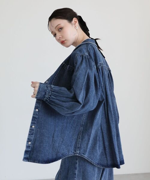Sugar spoon（シュガースプーン）の「・SUGAR SPOON ボリュームスリーブデニムシャツ（シャツ/ブラウス・レディース・グリーン/インディゴブルー/ボルドー/ブラック・FREE）」の10枚目の写真