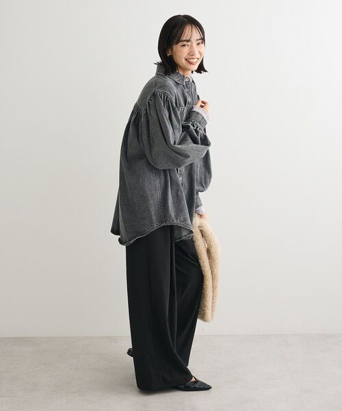 【新品タグ付き】BEAUTY &YOUTH ボリュームスリーブ　デニムシャツ セール】・SUGAR SPOON ボリュームスリーブデニムシャツ（シャツ