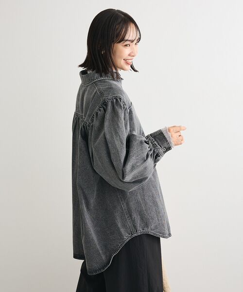 Sugar spoon（シュガースプーン）の「・SUGAR SPOON ボリュームスリーブデニムシャツ（シャツ/ブラウス・レディース・グリーン/インディゴブルー/ボルドー/ブラック・FREE）」の18枚目の写真