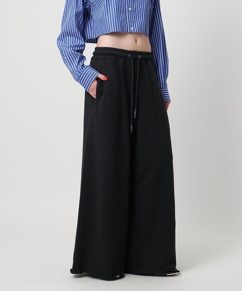 ASTRAET（アストラット）の「＜ASTRAET＞ウラケ ワイド トラックパンツ（スウェットパンツ・レディース・ライトグレー/ブラック・0/1）」の2枚目の写真