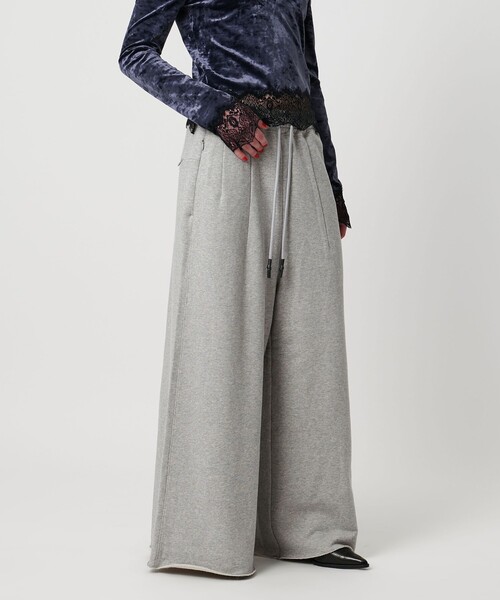 ASTRAET（アストラット）の「＜ASTRAET＞ウラケ ワイド トラックパンツ（スウェットパンツ・レディース・ライトグレー/ブラック・0/1）」の14枚目の写真