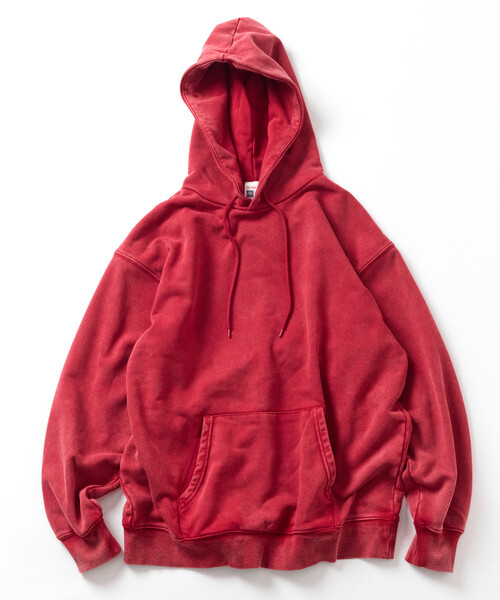 FREAK'S STORE（フリークスストア）の「HEAVY WEIGHT PIGMENT HOODIE 13oz/ヘビーウェイト ピグメント加工 フーディー/13オンス/リラックスフィット（パーカー・メンズ・チャコールグレー/ワインレッド/オリーブ/ブラウン・MEDIUM/LARGE/SMALL）」の6枚目の写真