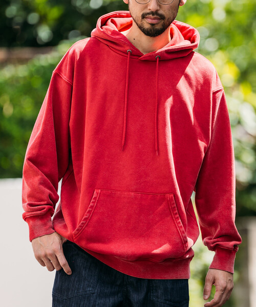 FREAK'S STORE（フリークスストア）の「HEAVY WEIGHT PIGMENT HOODIE 13oz/ヘビーウェイト ピグメント加工 フーディー/13オンス/リラックスフィット（パーカー・メンズ・チャコールグレー/ワインレッド/オリーブ/ブラウン・MEDIUM/LARGE/SMALL）」の19枚目の写真