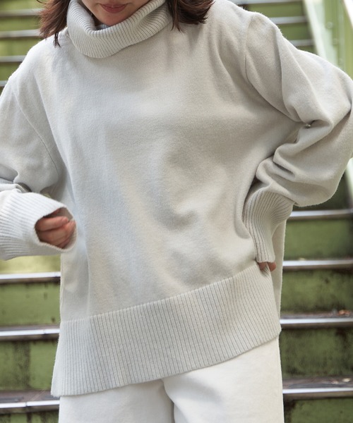 セール】ワイドタートルネックニットプルオーバー（ニット/セーター