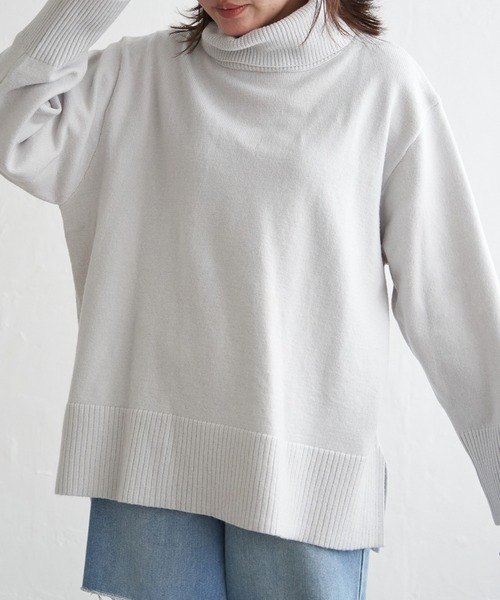 セール】ワイドタートルネックニットプルオーバー（ニット/セーター