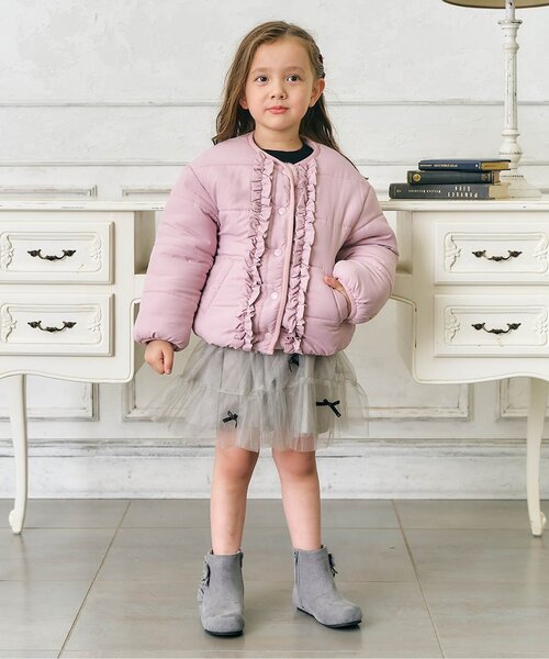 apres les cours（アプレレクール）の「【WEB限定/ジュニア対応】ファーリバーシブルアウター（テーラードジャケット・キッズ・ピンク/その他3/ラベンダー・80/90/100/110/120/130/140）」の22枚目の写真