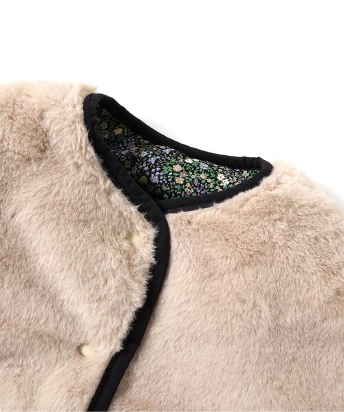 apres les cours（アプレレクール）の「【WEB限定/ジュニア対応】ファーリバーシブルアウター（テーラードジャケット・キッズ・ピンク/その他3/ラベンダー・80/90/100/110/120/130/140）」の9枚目の写真