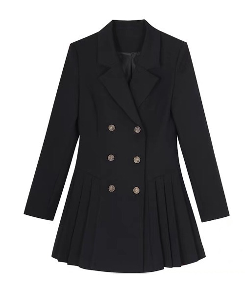gossip!ロサンゼルス(ゴシップロサンゼルス)の「ジャケットシルエット プリーツワンピース(ワンピース・レディース・ブラック・S/M/L)」の3枚目の写真
