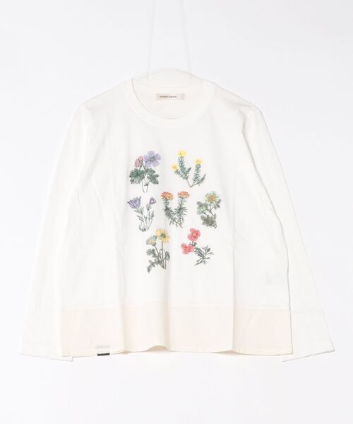 SUPER HAKKA（スーパーハッカ）の「ブルームインデックス刺繍長袖カットソー（Tシャツ/カットソー・レディース・オフホワイト/イエロー/ブラック・FREE）」の2枚目の写真