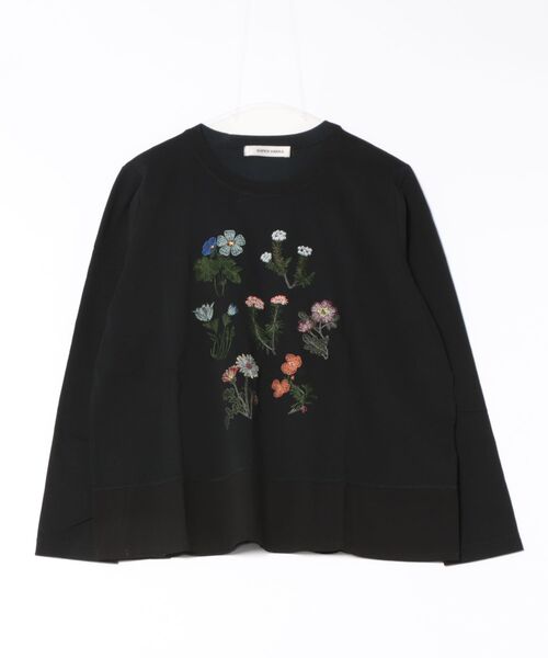 SUPER HAKKA（スーパーハッカ）の「ブルームインデックス刺繍長袖カットソー（Tシャツ/カットソー・レディース・オフホワイト/イエロー/ブラック・FREE）」の3枚目の写真