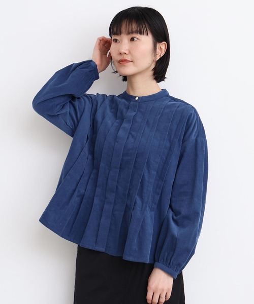 セール】21W シャツコールタックブラウス（シャツ/ブラウス）｜l