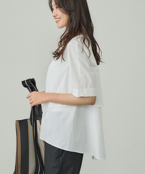 INDIVI（インディヴィ）の「【UVケア】バックデザインブラウス（シャツ/ブラウス・レディース・ブルー系7/ブラック/ホワイト/グレー系2・38/13/36）」の6枚目の写真