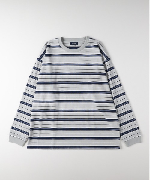 BACK NUMBER(バックナンバー)の「BACK NUMBER(バックナンバー)【メンズ】カラーボーダーロングスリーブTシャツ(Tシャツ/カットソー・メンズ・ライトグレー/ブラック/ネイビー・L/XL/M)」の2枚目の写真