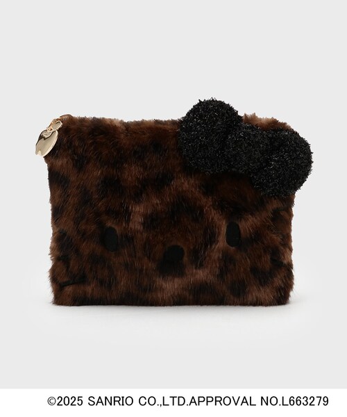 OPAQUE.CLIP（オペークドットクリップ）の「【ハローキティ】フラット型ふわふわポーチ（ポーチ・レディース・ブラウン系その他2/ブラック/オフホワイト・00）」の3枚目の写真