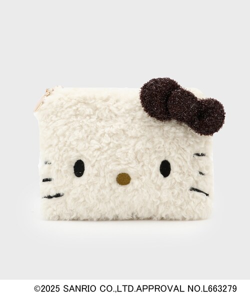 OPAQUE.CLIP（オペークドットクリップ）の「【ハローキティ】フラット型ふわふわポーチ（ポーチ・レディース・ブラウン系その他2/ブラック/オフホワイト・00）」の9枚目の写真