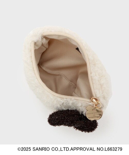 OPAQUE.CLIP（オペークドットクリップ）の「【ハローキティ】フラット型ふわふわポーチ（ポーチ・レディース・ブラウン系その他2/ブラック/オフホワイト・00）」の4枚目の写真