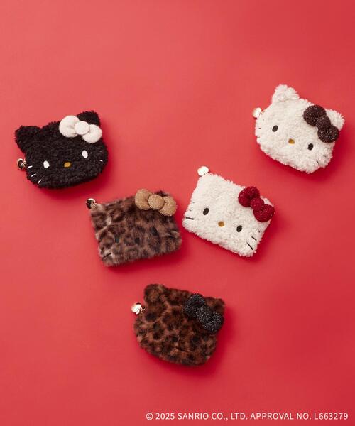 OPAQUE.CLIP（オペークドットクリップ）の「【ハローキティ】フラット型ふわふわポーチ（ポーチ・レディース・ブラウン系その他2/ブラック/オフホワイト・00）」の7枚目の写真