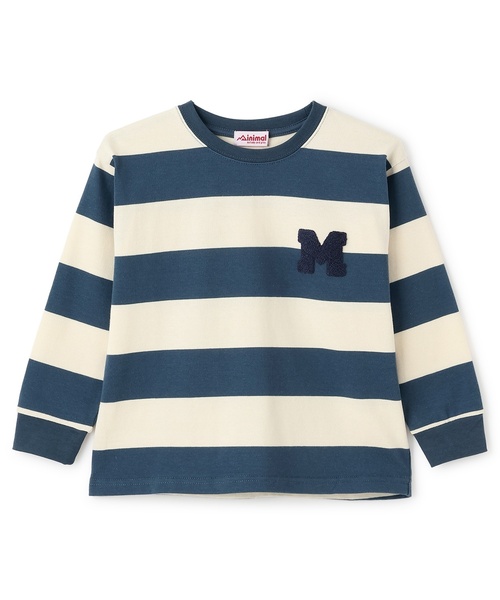 minimal（ミニマル）の「ボーダーサガラ刺しゅうロンT（スウェット・キッズ・ピンク/グリーン/ブルー/ブラック・130cm/140cm/100cm/120cm/90cm/110cm）」の16枚目の写真