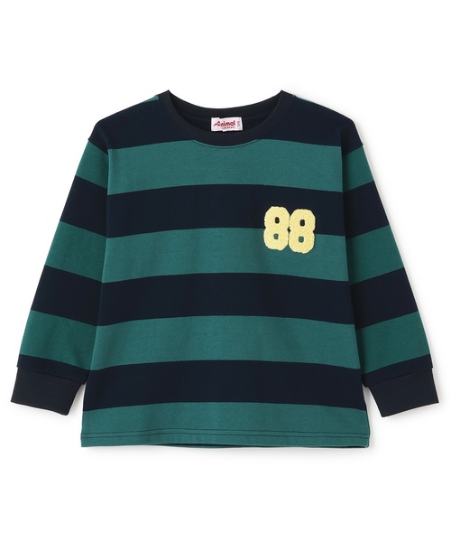 minimal（ミニマル）の「ボーダーサガラ刺しゅうロンT（スウェット・キッズ・ピンク/グリーン/ブルー/ブラック・130cm/140cm/100cm/120cm/90cm/110cm）」の15枚目の写真