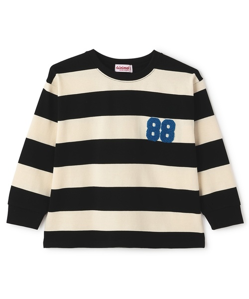 minimal（ミニマル）の「ボーダーサガラ刺しゅうロンT（スウェット・キッズ・ピンク/グリーン/ブルー/ブラック・130cm/140cm/100cm/120cm/90cm/110cm）」の14枚目の写真