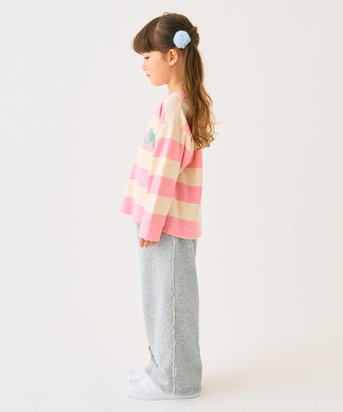 minimal（ミニマル）の「ボーダーサガラ刺しゅうロンT（スウェット・キッズ・ピンク/グリーン/ブルー/ブラック・130cm/140cm/100cm/120cm/90cm/110cm）」の13枚目の写真